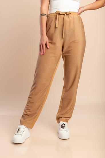 Pantaloni lunghi taglie forti, cammello