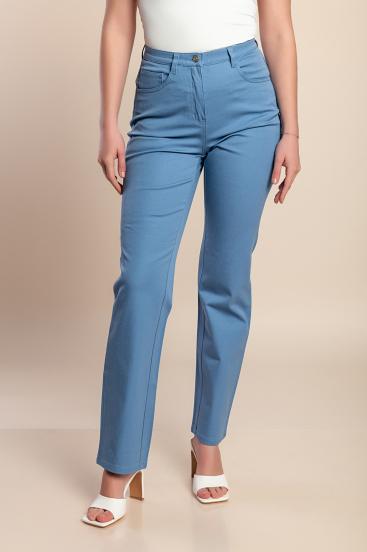 Pantaloni in cotone taglie forti, azzurri
