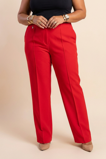 Pantaloni eleganti taglie forti, rossi