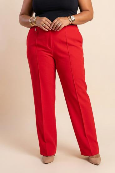 Pantaloni eleganti taglie forti, rossi