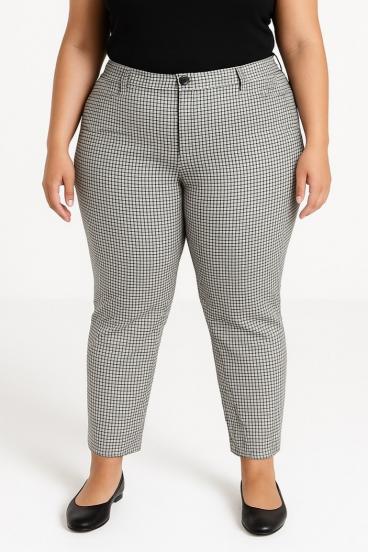 Pantaloni stampati taglie forti, bianchi