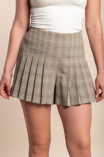 Pantaloncini a quadri, beige