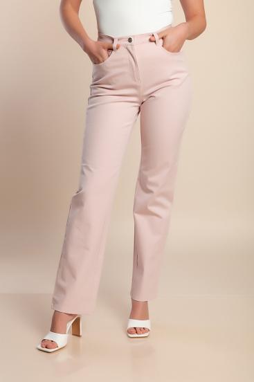 Pantaloni di cotone taglie forti, rosa