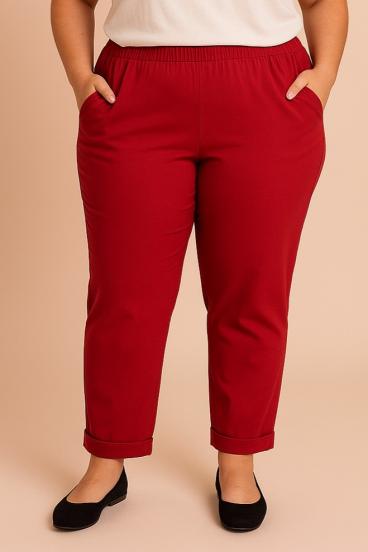 Pantaloni taglie forti, bordeaux