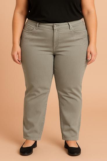 Jeans taglie forti, verde