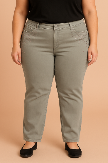 Jeans taglie forti, verde