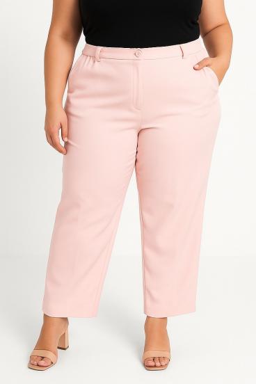 Pantaloni eleganti taglie forti, rosa