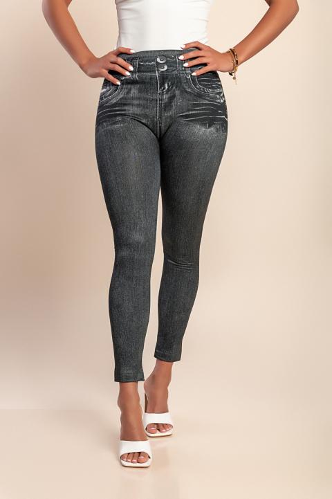 Leggings stampati, neri