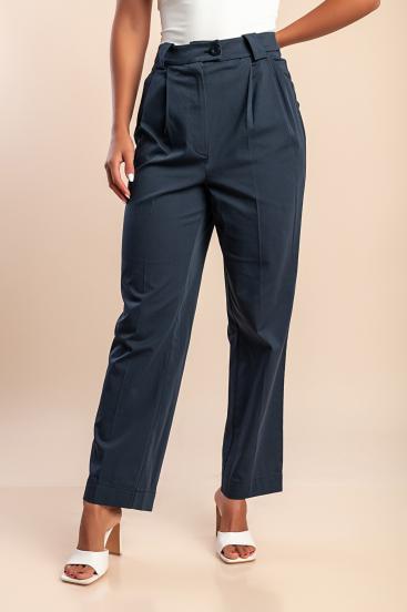 Pantaloni a vita alta taglie forti, blu