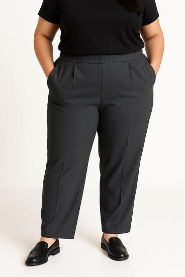 Pantaloni eleganti taglie forti, blu scuro