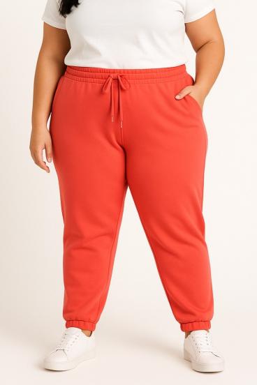 Pantaloni in cotone taglie forti, rossi
