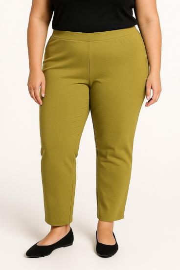Pantaloni eleganti taglie forti, verde chiaro