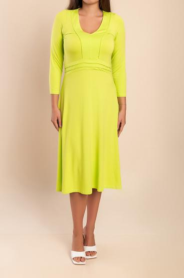 Vestito midi taglia forte, verde