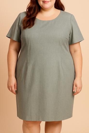 Abito taglie forti con maniche corte, grigio