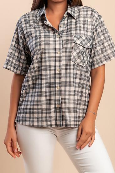 Camicia a quadri, grigia