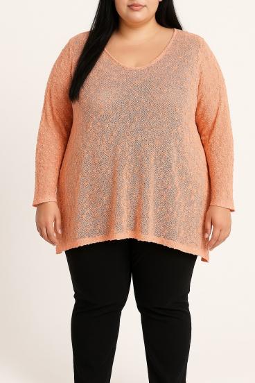 Maglione taglia grande, corallo