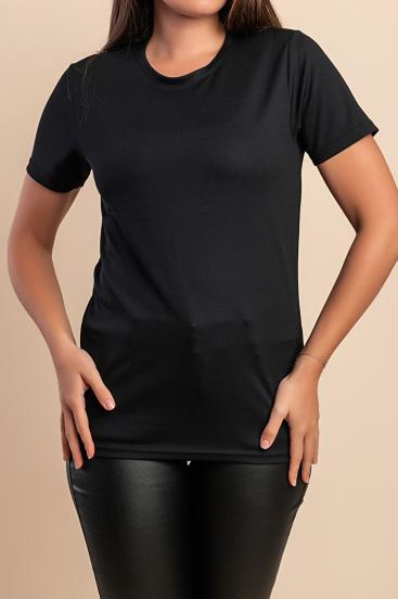 T-shirt con scollo rotondo, nero