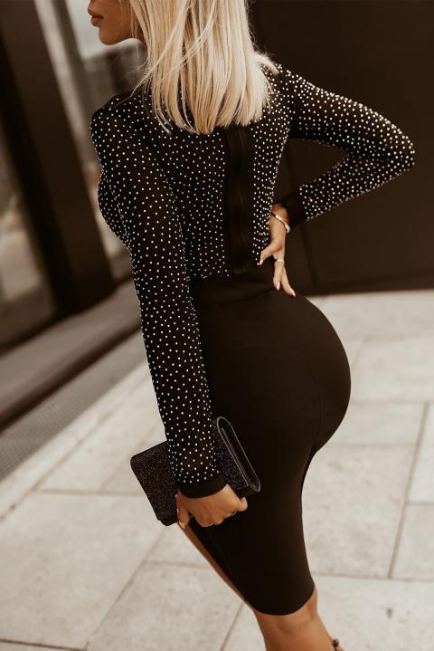 Elegante mini abito con strass Jenelle, nero