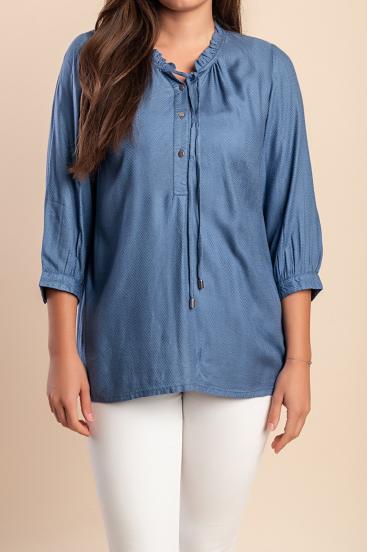 Camicia con bottoni, blu