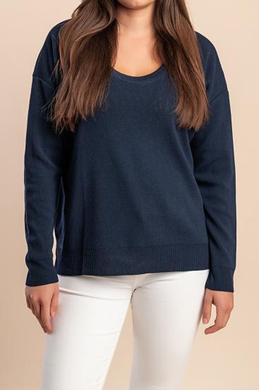 Maglione Girocollo, Blu Scuro