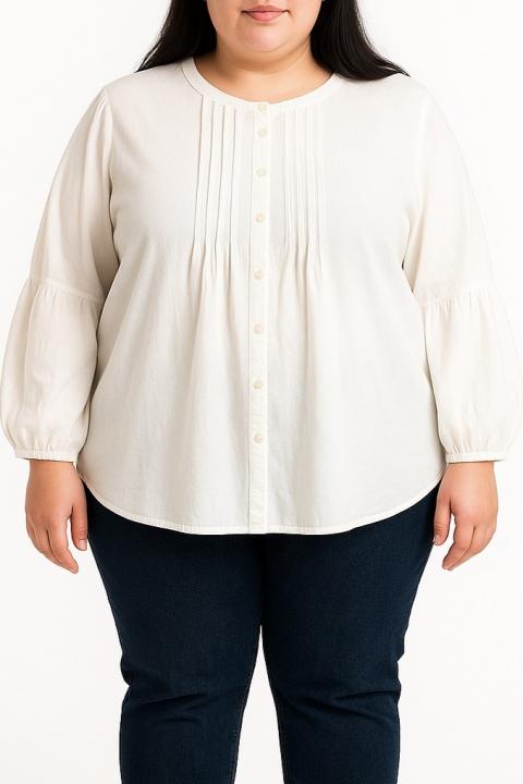 Camicia di cotone, bianca