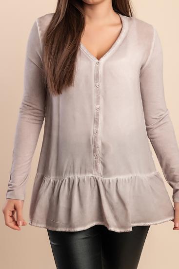 Camicia con bottoni, grigia