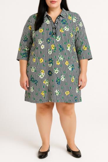 Blusa taglia forte con stampa floreale, bianca