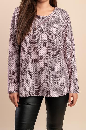 Blusa stampata, bordeaux