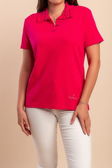 Maglietta con colletto, rosa
