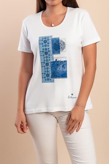 T-shirt in cotone con stampa, bianca