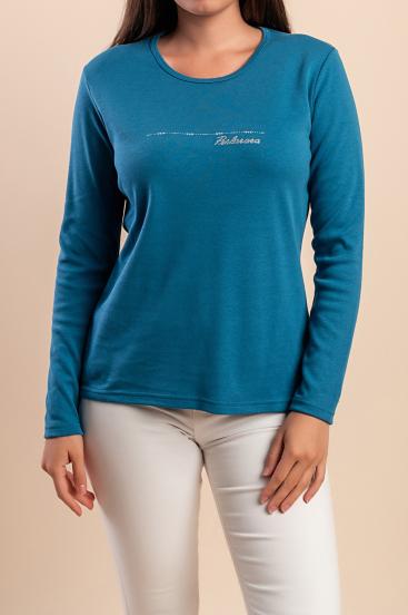 Camicia in cotone a maniche lunghe, blu