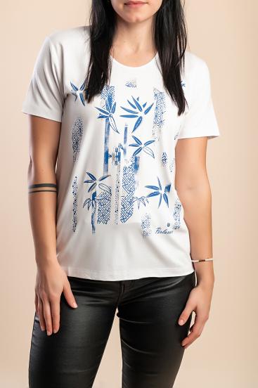 T-shirt in cotone con stampa, bianca