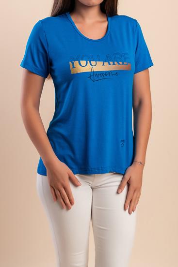 Maglietta con stampa, blu