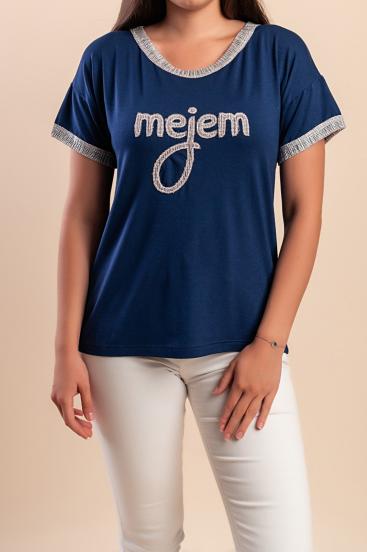 Maglietta con stampa, blu scuro