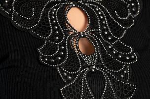 Elegante maglia con dettaglio decorativo Sunna, nero