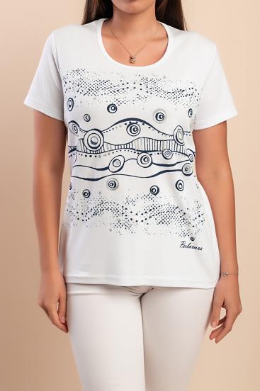 T-shirt in cotone con stampa, bianca