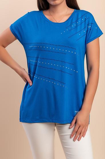 T-shirt in viscosa, blu