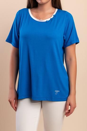 T-shirt in viscosa, blu