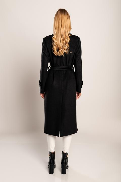 Elegante cappotto lungo Canossa, nero