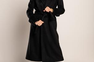Elegante cappotto lungo Canossa, nero