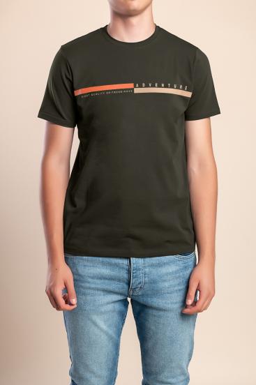 T-shirt da uomo in cotone, oliva