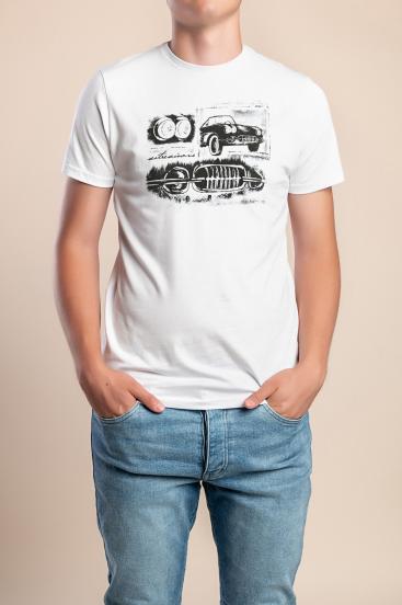 T-shirt da uomo in cotone, bianco