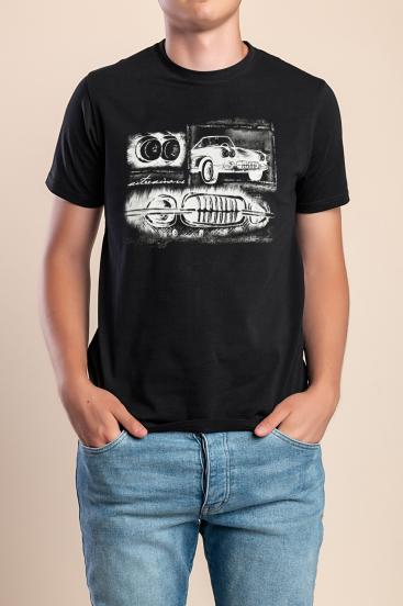 T-shirt da uomo in cotone, nero