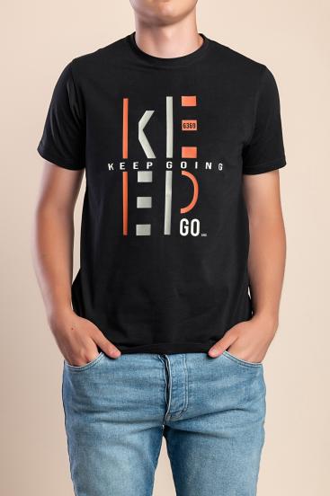 T-shirt da uomo in cotone, nero
