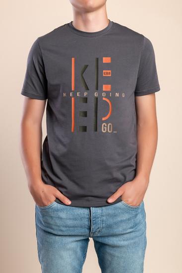 T-shirt da uomo in cotone, grigio
