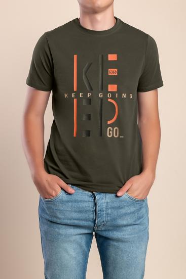 T-shirt da uomo in cotone, oliva