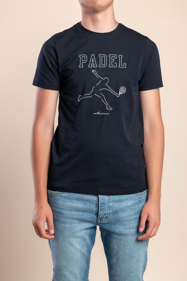 T-shirt da uomo in cotone, blu scuro