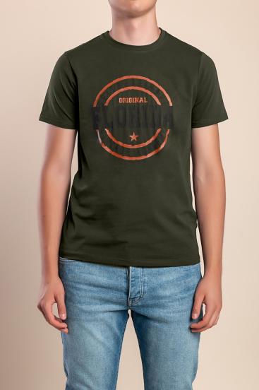 T-shirt da uomo in cotone, oliva