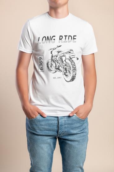 T-shirt da uomo in cotone, bianco