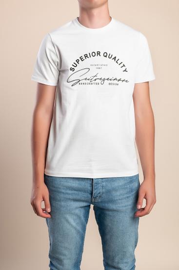 T-shirt da uomo in cotone, bianco